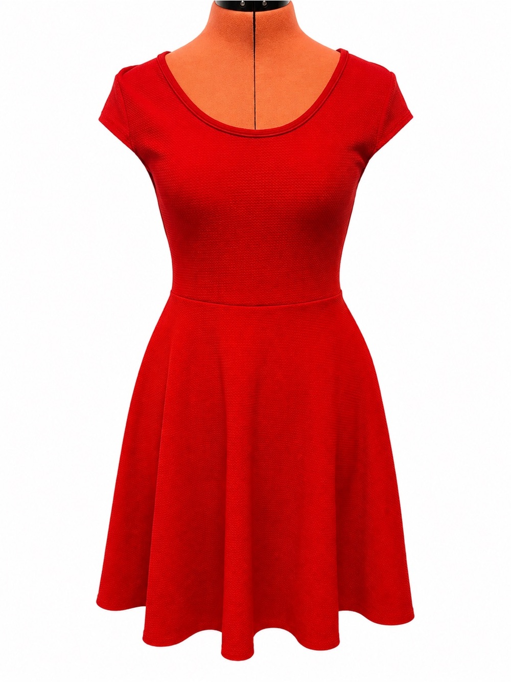Red Fit & Flare Skater Dress – Size Medium, Fits Small